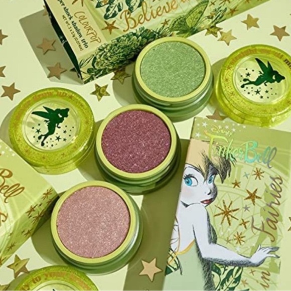 ColourPop Tinker Bell Super Shock Eyeshadow Trio Disney NIB - Picture 1 of 3